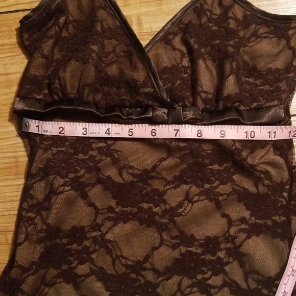 Juniors Brown Pullover Lace Dress - Picture 5 of 7